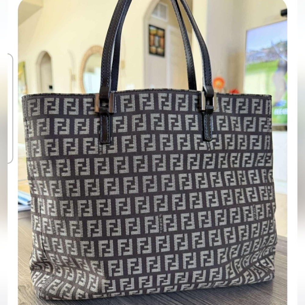 Fendi Black and Brown Monogram Tote